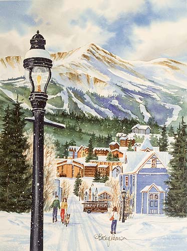 Breckenridge in Winter Watercolor